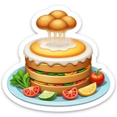 delicious food plate with steam sticker