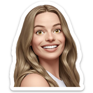 smiling girl with long hair sticker