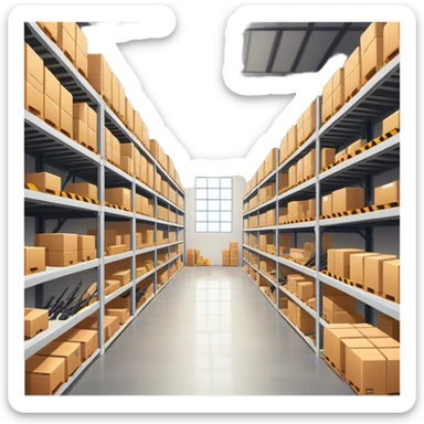 a warehouse with weapons sticker