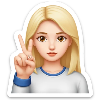 a girl putting the middle finger up sticker