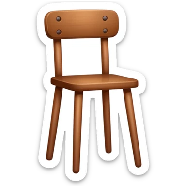 Wooden chair with only seat and  with three legs sticker