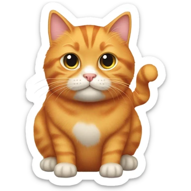 Orange tabby with fat tummy sticker