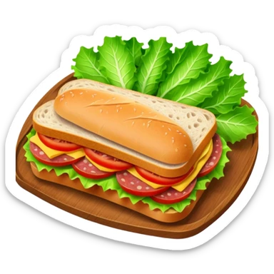 Salami sandwich on a tray sticker