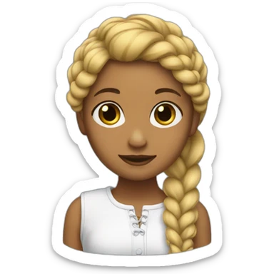  Girl with Braid jellow  sticker