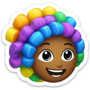 a plastic colorful Velcro Curlers sticker