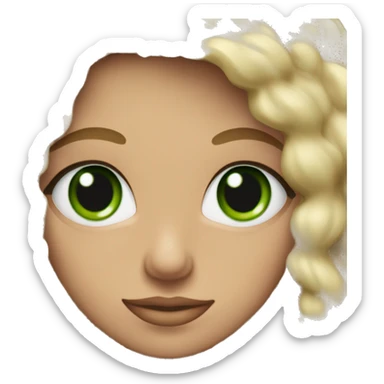 Rubia de pelo rizado y ojos verdes azulado sticker
