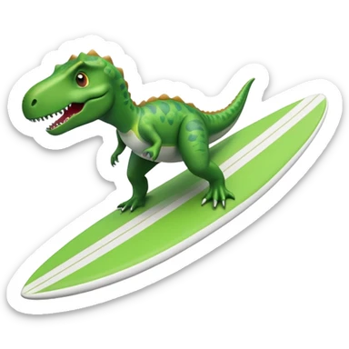 dino. surfing sticker