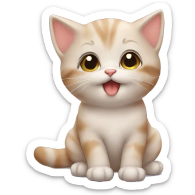 cute kitten flying kiss sticker