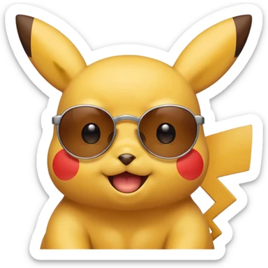 Pikachu qui enlève ses lunettes de soleil et fait un clin d'œil sticker