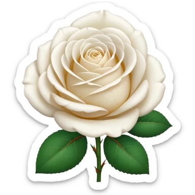 white rose, without green leaves, just flower sticker