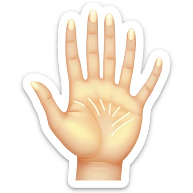  -- ethereal glowing hand palm lines-- 5 fingers reading palm 
 sticker