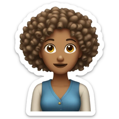 Women with curly hair  sticker