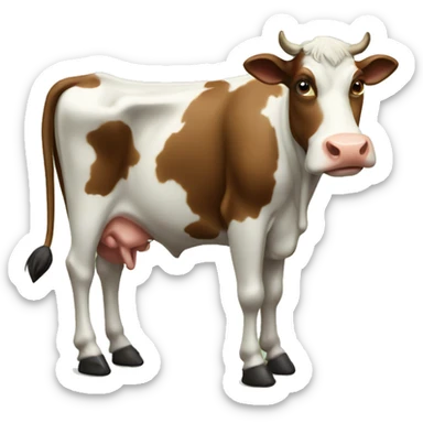 interested cow sticker