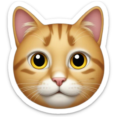 indifferent cat face sticker