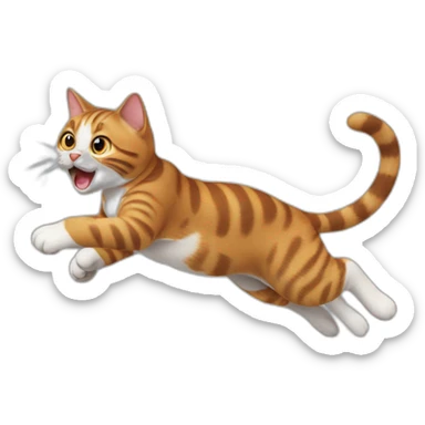 Jumping cat sticker