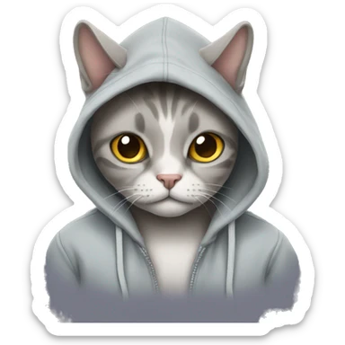Cat wearing hoodies  sticker