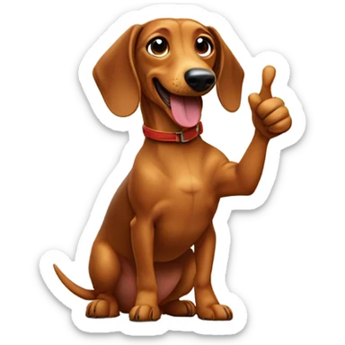Dachshund thumbs up sticker