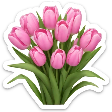 Bouquet of pink tulips sticker