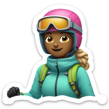 Girls Skiing sticker