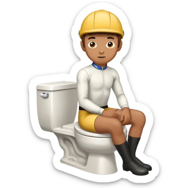 Jockey sat on the toilet  sticker