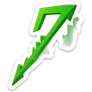rising green arrow, stock market sticker