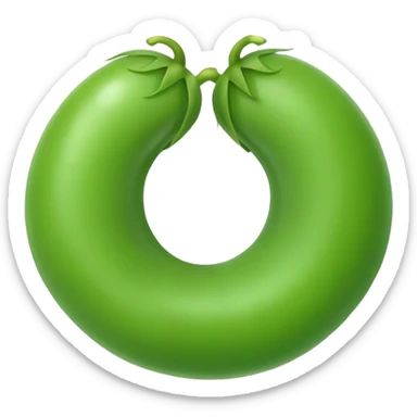 A green pea, round and bright sticker