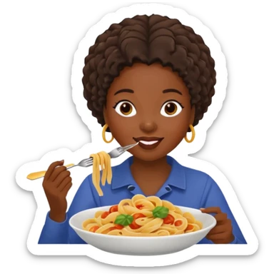 the black woman who eats pasta sticker