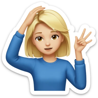 blonde girl dabbing sticker