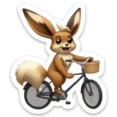 Eevee riding a bike sticker