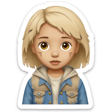 begger little girl sticker