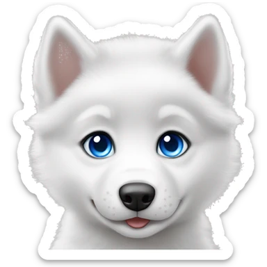 siberian husky puppy with blue eyes sticker