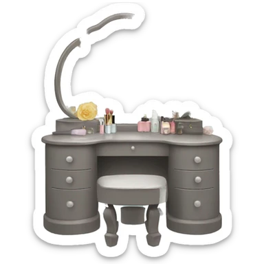 Vanity table with mirror  sticker