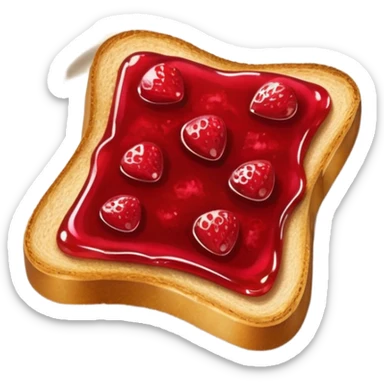 toasts with strawberry jam on top sticker