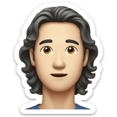 Long face-Korean man with wavy hair sticker