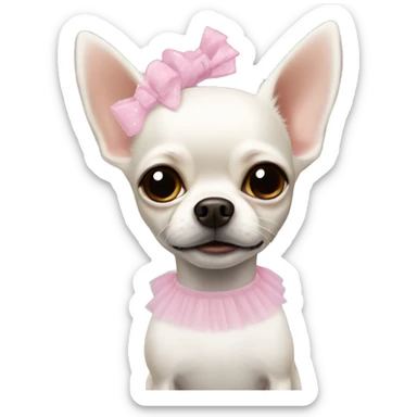white chihuahua with a tutu sticker