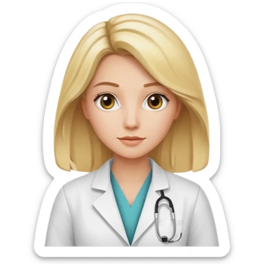 Cosmiatra en spa rubia balayage cabello hasta la cintura sticker