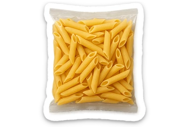 pacco di pasta (penne rigate) realistico, 4k sticker