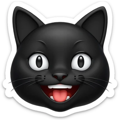emoji de gatto negro riéndose con lagrimas 😹 sticker