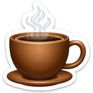 plain Coffee without Saucer, Brown Cup, no saucer. sticker