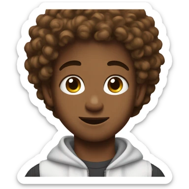bronny james with curly hair sticker