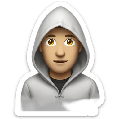 White pointy hooded man sticker