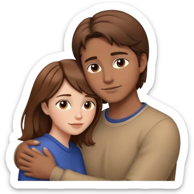 intimate moment between lovers brown hair sticker