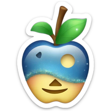 apple emoji or trending graph with sparkles around it sticker