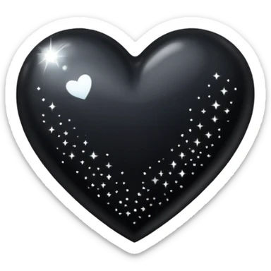 black heart with sparkles sticker