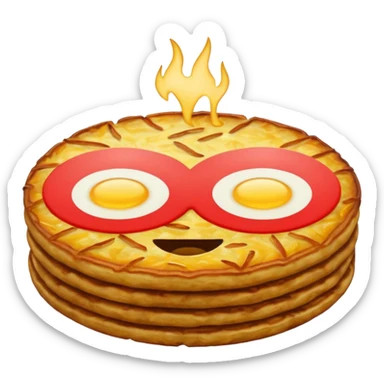 emoji of a Swiss rösti, round, golden and crispy without face sticker