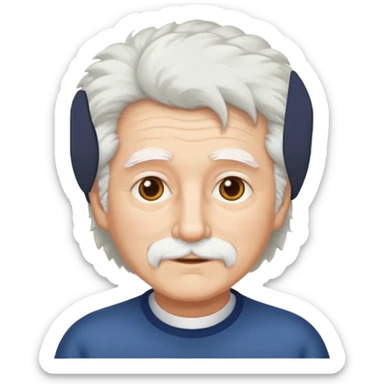 White fluffy hair 67 kid sticker