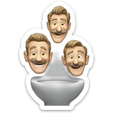 Chuckle Brothers in plastic on the toilet sticker