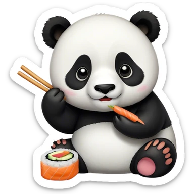 Panda eating sushi  sticker
