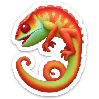 red-chameleon-with-letter-Q sticker