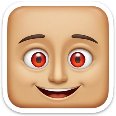 Happy face with half-lidded eyes, relaxed goofy smile, and slightly red eyes, looking high or stoned sticker